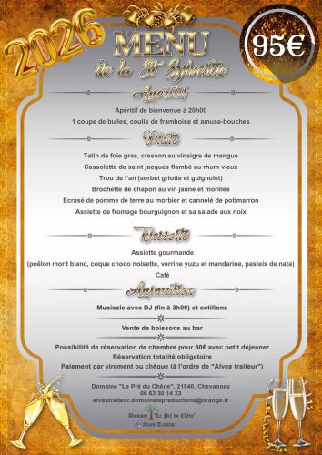 Menu St Sylvestre - 2025
